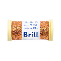 Нитки для вышивания Gamma Brill мулине М металлик 100% полиэстер 50 м M- 113 под бронзу