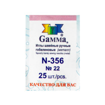 Иглы для шитья ручные " Gamma" N- 356 гобеленовые №22 25 шт. в конверте острие закругл. 