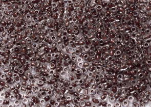 Бисер Чехия круглый 10/0 50г 38019 прозрачный, темно-коричневая линия внутри